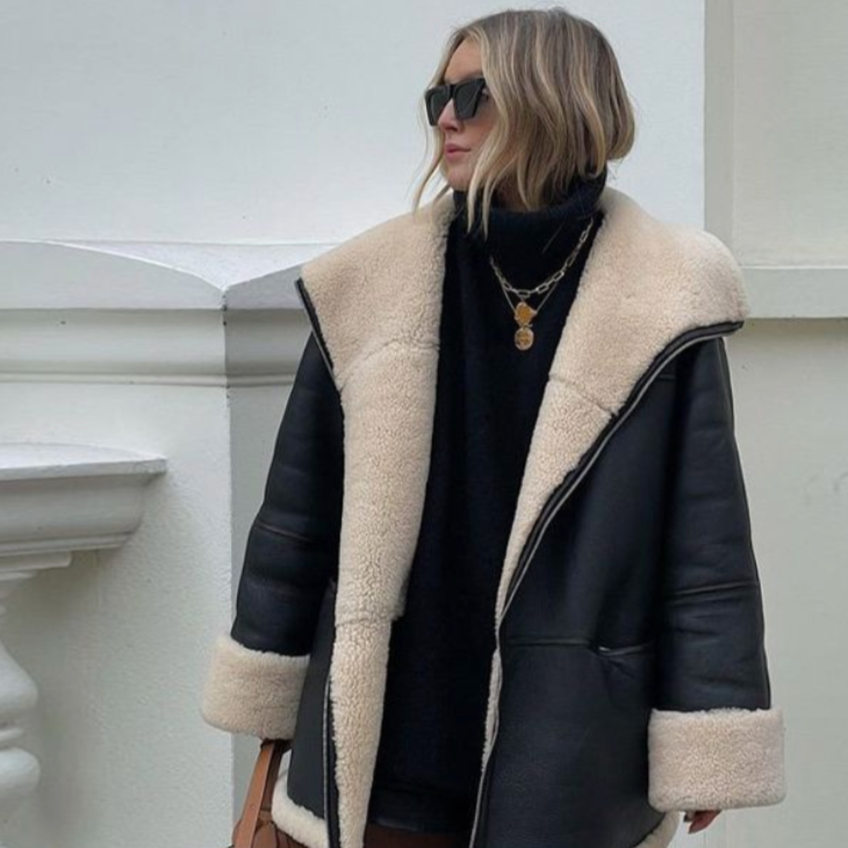 Giacca Oversize in Pelle Noélie